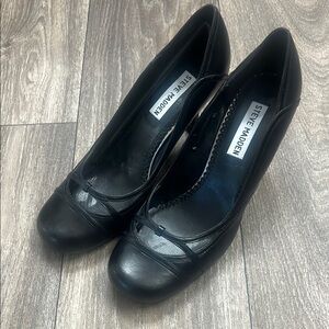 Steve Madden Black Leather Heels